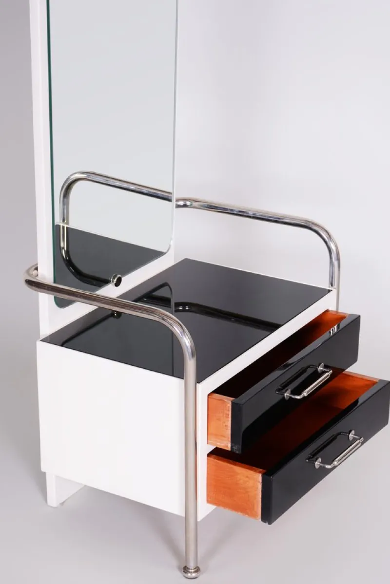 Pamono Vintage Bauhaus Black & White Dressing Table from Vichr, 1930s> Dressing Tables