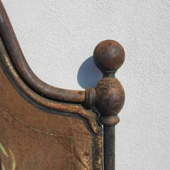 Pamono Vintage Bed Headboard and Footboard in Wrought Iron><noscript><img width=