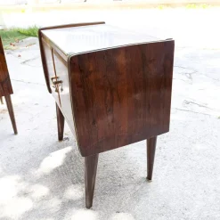Pamono Vintage Bedside Tables with Glass Tops, Set of 2><noscript><img width=