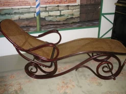Outlet Pamono Vintage Beech, Mahogany, and Cane Chaise Lounge from Thonet