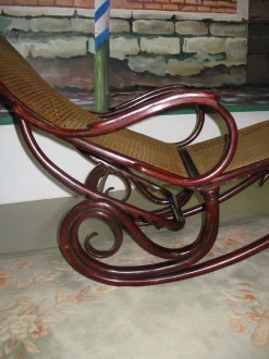 Outlet Pamono Vintage Beech, Mahogany, and Cane Chaise Lounge from Thonet