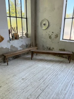 Discount Pamono Vintage Benches with Oak and Beech Slats, 1950, Set of 2