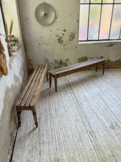 Discount Pamono Vintage Benches with Oak and Beech Slats, 1950, Set of 2