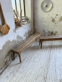 Discount Pamono Vintage Benches with Oak and Beech Slats, 1950, Set of 2