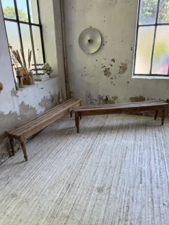 Discount Pamono Vintage Benches with Oak and Beech Slats, 1950, Set of 2