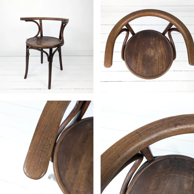 Pamono Vintage Bentwood Chair with Armrests, Mazowia Noworadomsk> Office Chairs