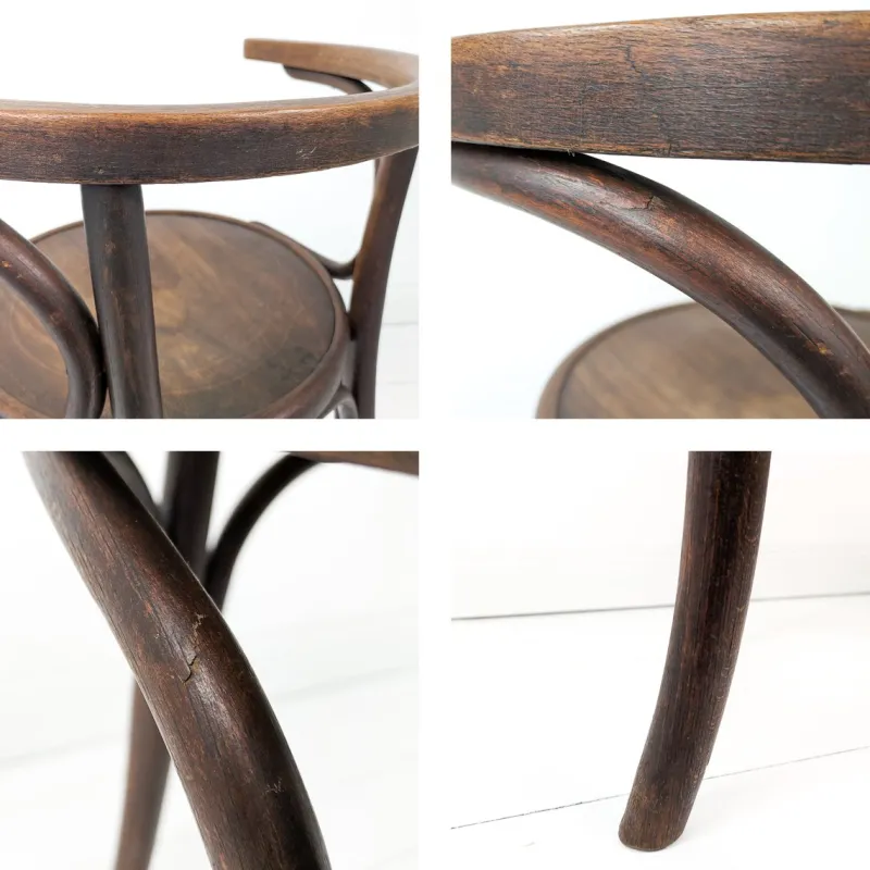 Pamono Vintage Bentwood Chair with Armrests, Mazowia Noworadomsk> Office Chairs