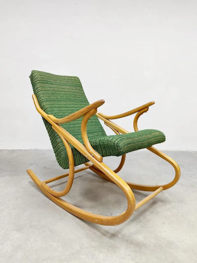 Clearance Pamono Vintage Bentwood Rocking Chair Rocking Chair by Antonin Suman, 1960s