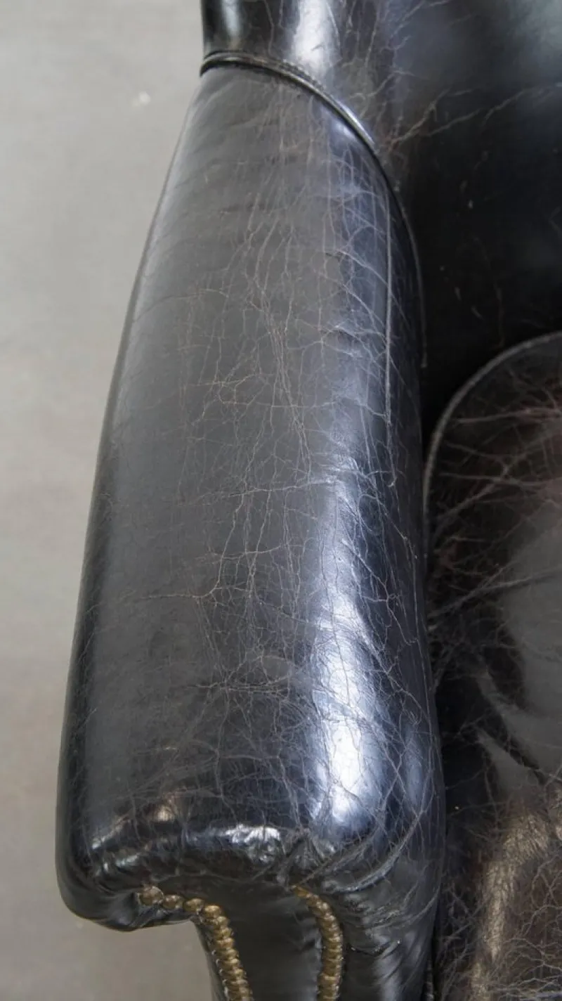 Online Pamono Vintage Black Cowhide Armchair