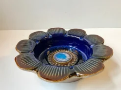 Best Pamono Vintage Blue Ceramic Flower Dish by Elsi Bourelius for Jie Verkstad, 1970s