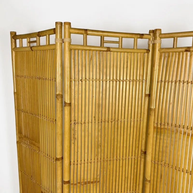 Best Pamono Vintage Bohemian Rattan and Bamboo 3-Panel Room Divider, 1960s
