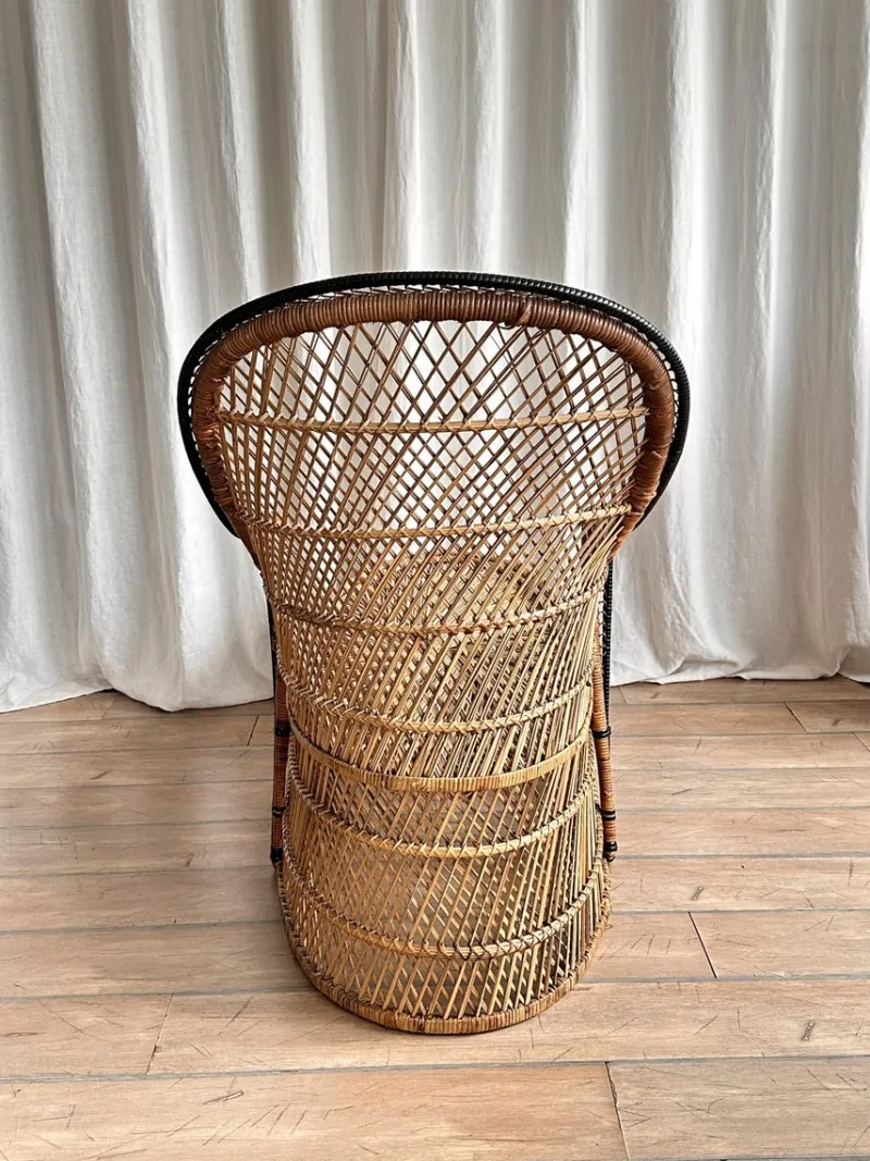 Pamono Vintage Bohemian Wicker Rattan Chaise Lounge, 1970s> Daybeds & Chaises Lounges