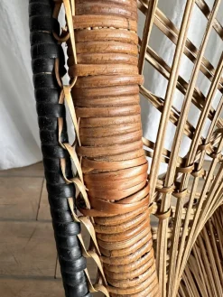 Pamono Vintage Bohemian Wicker Rattan Chaise Lounge, 1970s><noscript><img width=