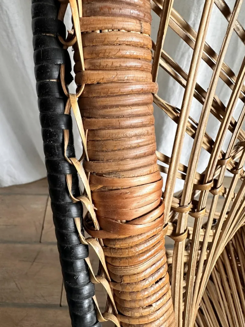 Pamono Vintage Bohemian Wicker Rattan Chaise Lounge, 1970s> Daybeds & Chaises Lounges
