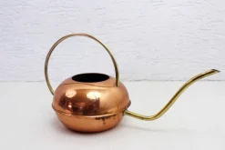 Pamono Vintage Brass and Copper Watering Can, France, 1960s><noscript><img width=