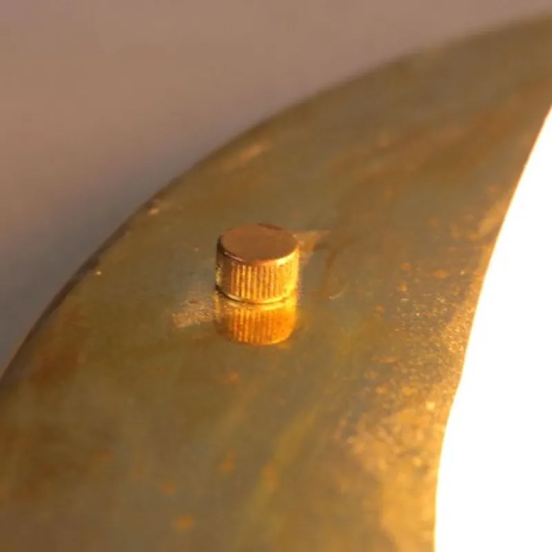 Pamono Vintage Brass and Milky Glass Ceiling Lamp, Italy, 1960s> Ceiling Lights