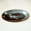 Pamono Vintage Brass Bowl with Raised Salamander, 1930s> Bowls