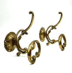 Pamono Vintage Brass Coat Hooks, Set of 2><noscript><img width=