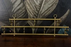 Pamono Vintage Brass Coat Rack with Seven Swiveling Hooks, 1960s><noscript><img width=
