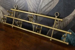 Pamono Vintage Brass Coat Rack with Seven Swiveling Hooks, 1960s><noscript><img width=