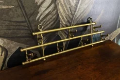 Pamono Vintage Brass Coat Rack with Seven Swiveling Hooks, 1960s><noscript><img width=