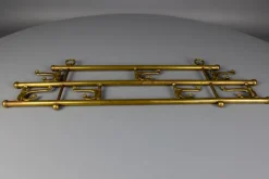 Pamono Vintage Brass Coat Rack with Seven Swiveling Hooks, 1960s><noscript><img width=
