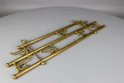 Pamono Vintage Brass Coat Rack with Seven Swiveling Hooks, 1960s><noscript><img width=