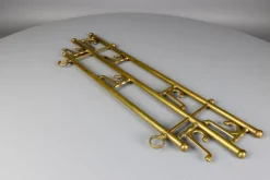 Pamono Vintage Brass Coat Rack with Seven Swiveling Hooks, 1960s><noscript><img width=