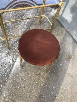 Pamono Vintage Brass Dressing Table & Stool, 1950s, Set of 2><noscript><img width=