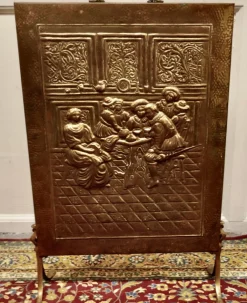 Pamono Vintage Brass Fire Screen, 1930> Fireplaces And Mantels