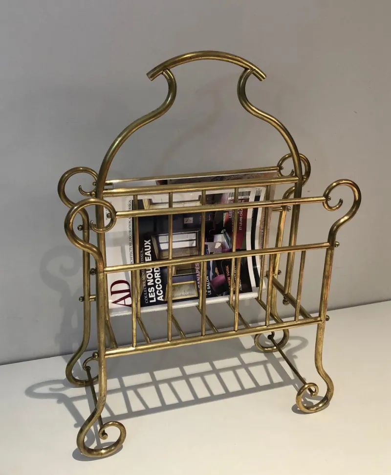 Hot Pamono Vintage Brass Magazine Holder