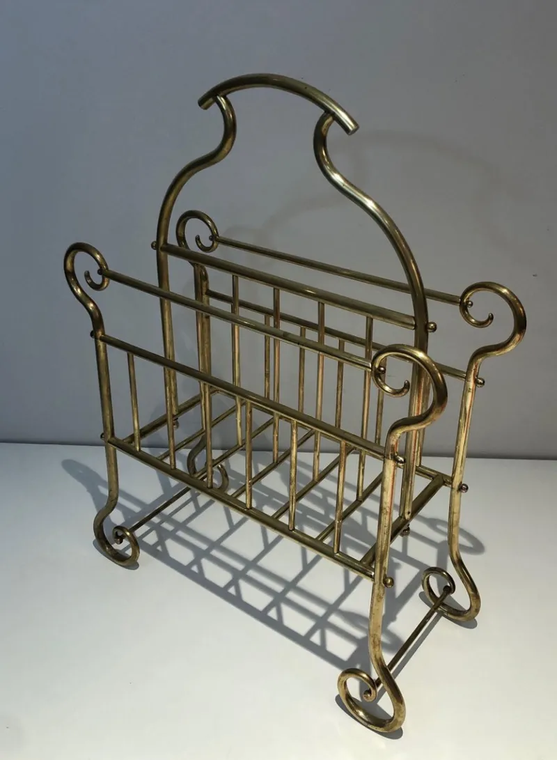 Hot Pamono Vintage Brass Magazine Holder