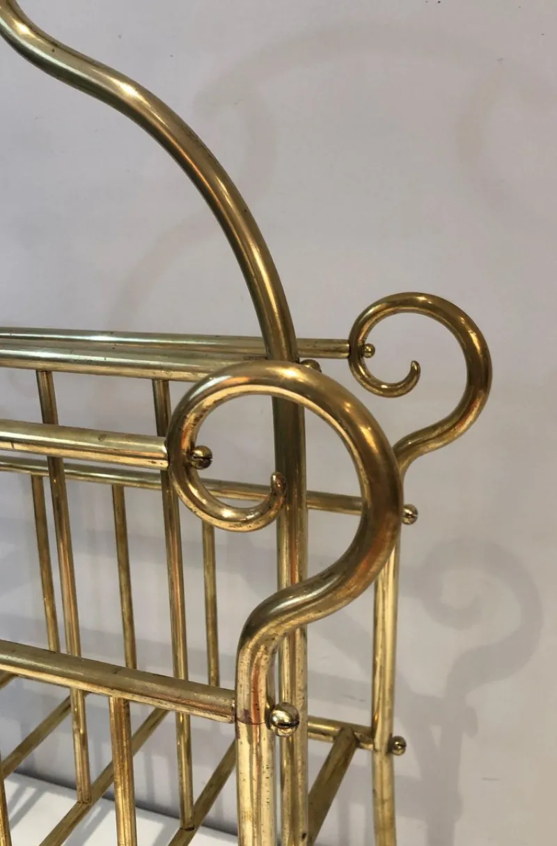 Hot Pamono Vintage Brass Magazine Holder