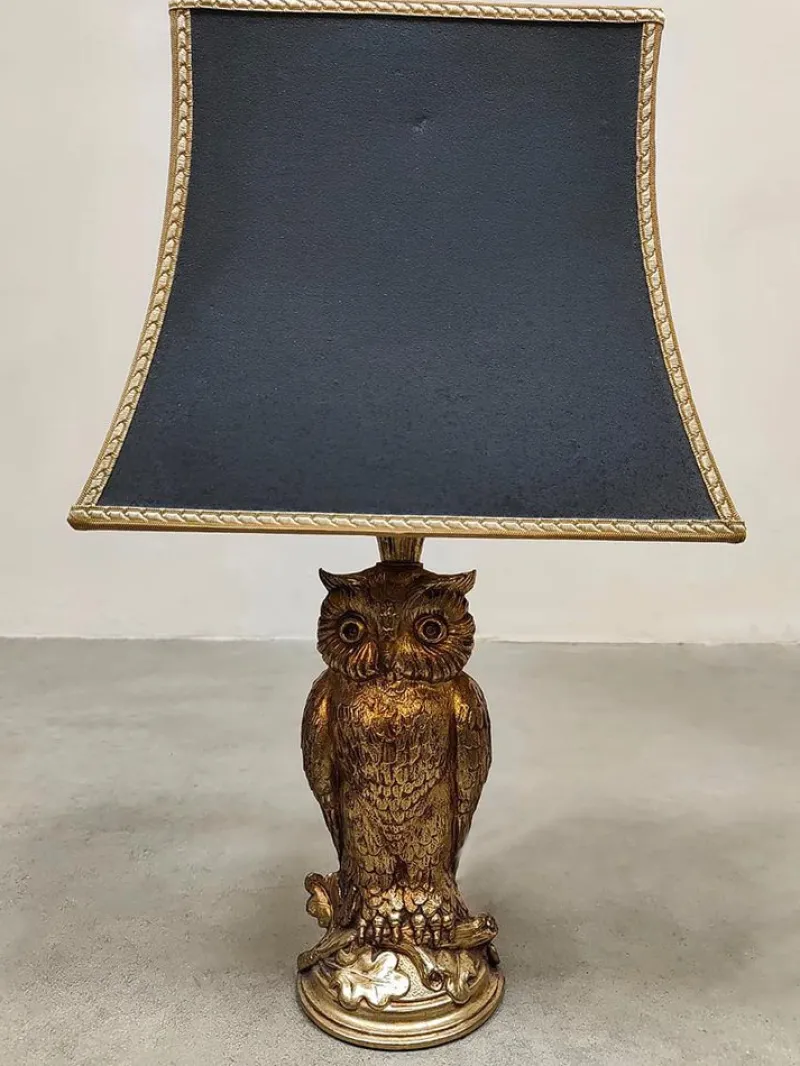 Online Pamono Vintage Brass Owl Lamp from Loevsky & Loevsky, 1970s
