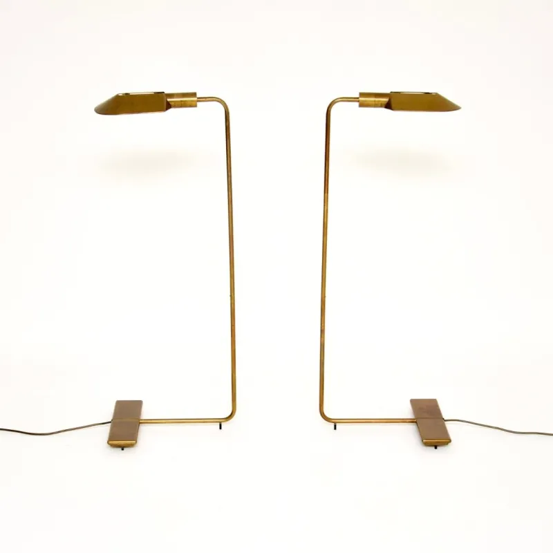 Pamono Vintage Brass Reading Lamps from Cedric Hartman, 1970s, Set of 2> Floor Lamps
