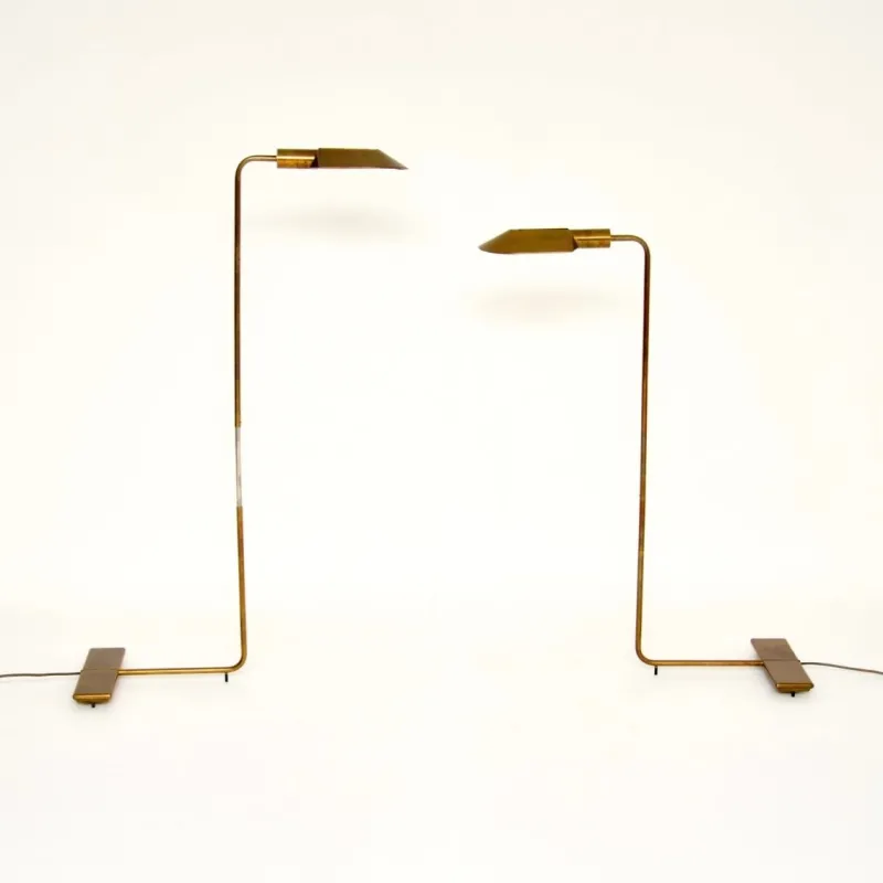 Pamono Vintage Brass Reading Lamps from Cedric Hartman, 1970s, Set of 2> Floor Lamps