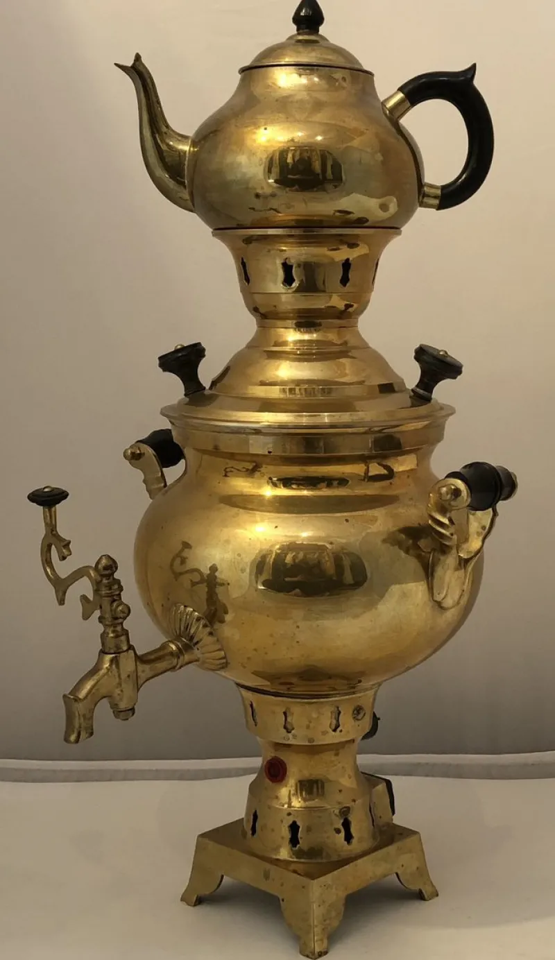 Pamono Vintage Brass Samovar Tea Maker, 1960s> Coffee & Tea Service