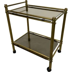 New Pamono Vintage Brass Serving Trolley, 1970s