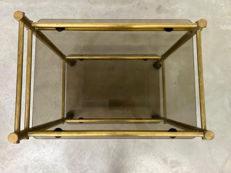 New Pamono Vintage Brass Serving Trolley, 1970s