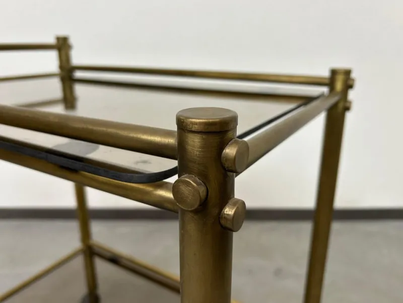 New Pamono Vintage Brass Serving Trolley, 1970s