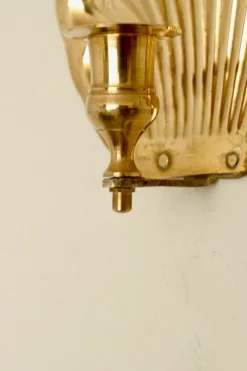 Pamono Vintage Brass Shell Scallop Sconces, Set of 2