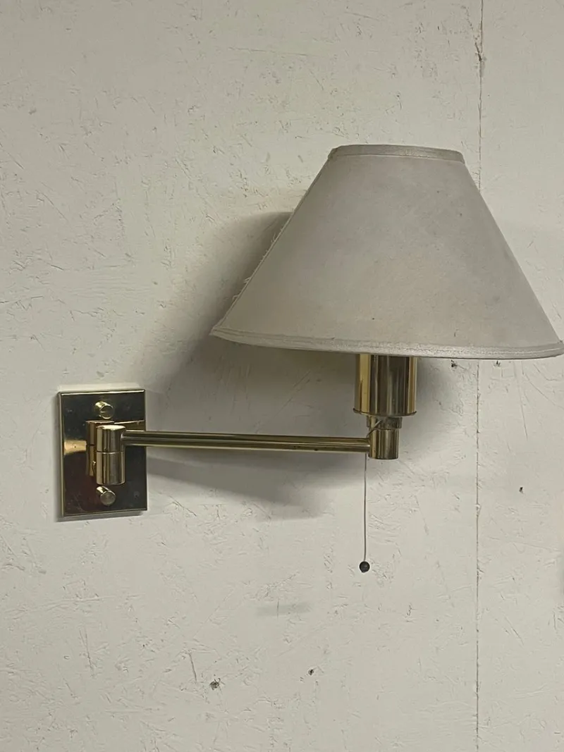 Pamono Vintage Brass Wall Lamps, 1970s, Set of 2> Wall Lights & Sconces
