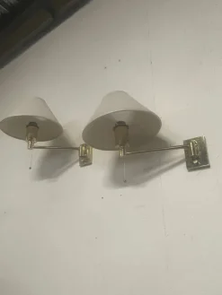 Pamono Vintage Brass Wall Lamps, 1970s, Set of 2><noscript><img width=