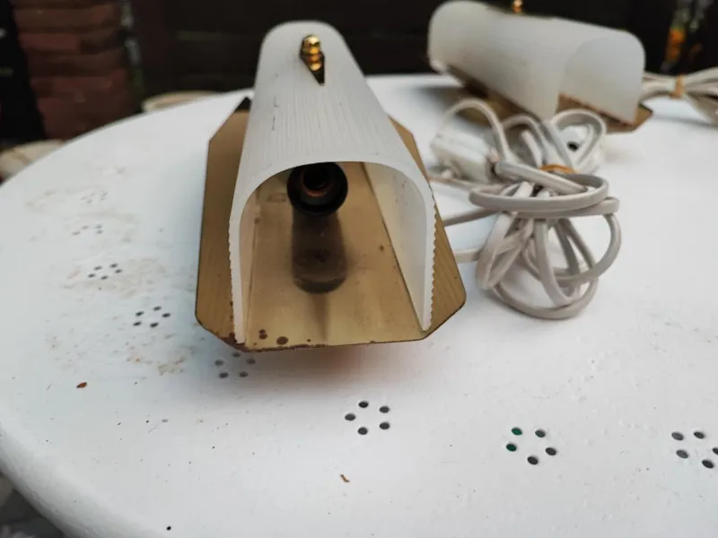 Pamono Vintage Brass Wall Lamps, 1970s, Set of 2> Wall Lights & Sconces