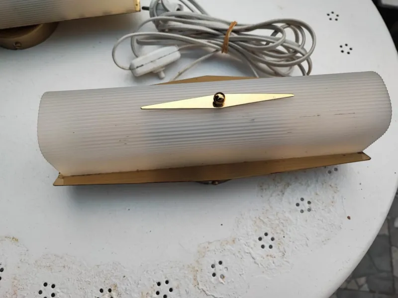 Pamono Vintage Brass Wall Lamps, 1970s, Set of 2> Wall Lights & Sconces
