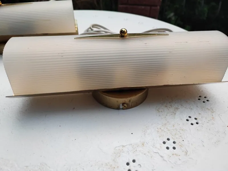 Pamono Vintage Brass Wall Lamps, 1970s, Set of 2> Wall Lights & Sconces
