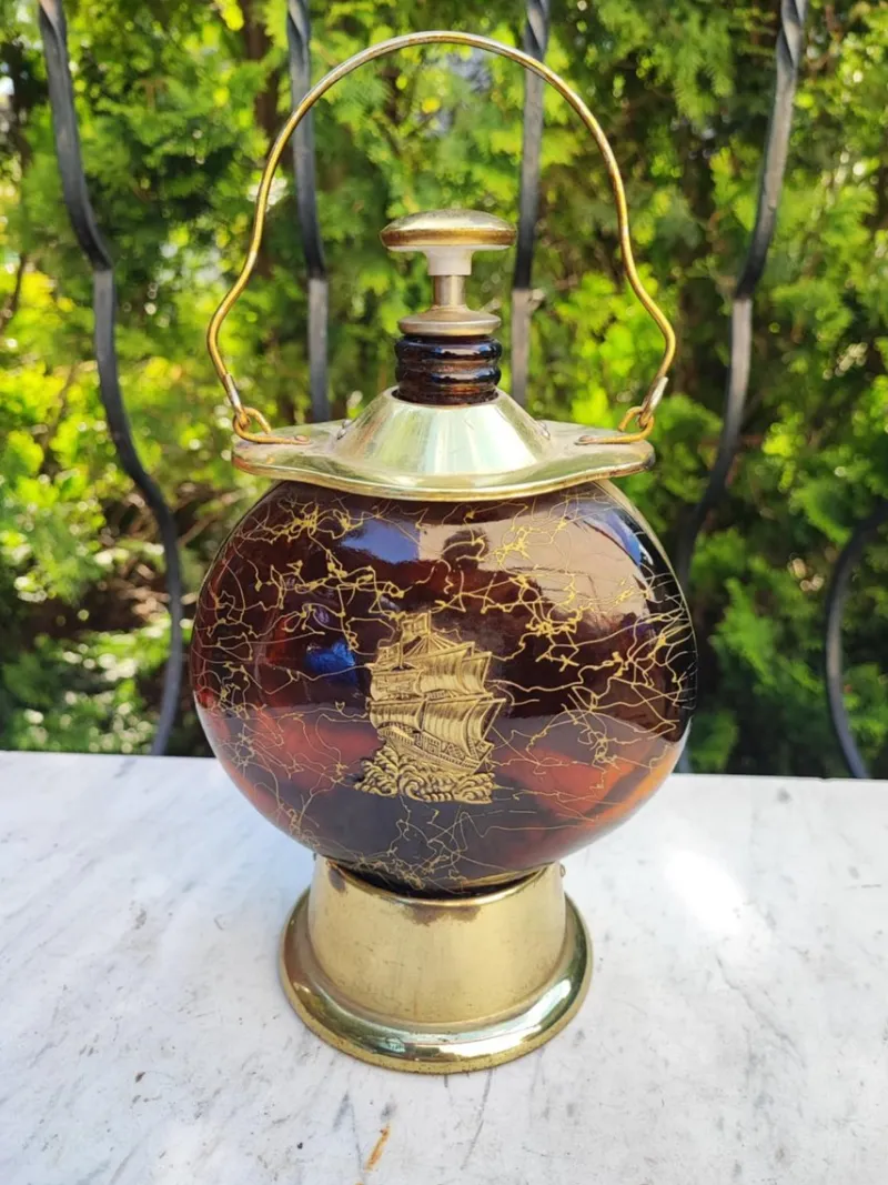 Online Pamono Vintage Brass-Plated Glass Carafe, 1960s
