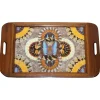 Pamono Vintage Brazilian Inlaid Wood Tray with Real Morpho Butterfly Wings> Trays