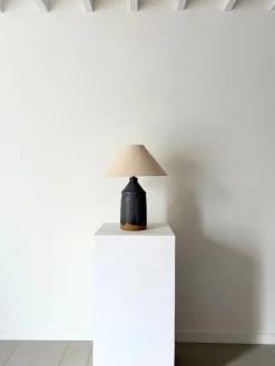 Pamono Vintage British Studio Pottery Lamp in Midnight Blue, 1950><noscript><img width=