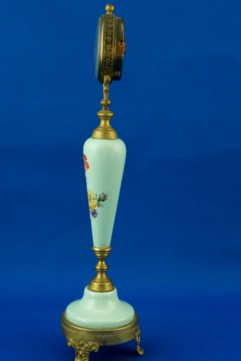 Pamono Vintage Bronze and Porcelain Clock by ACF Sevrès, 1940s> Clocks